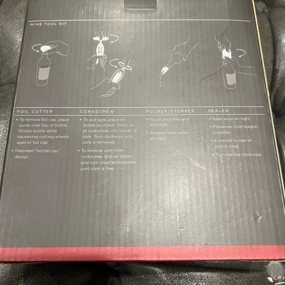 New! Wine Tool Kit With “Wine Not” Decorative Towel